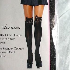 𝐍𝐖𝐓 Black Cat Opaque Pantyhose
